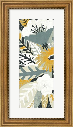 Framed Vintage Bouquet Yellow Panel I Print