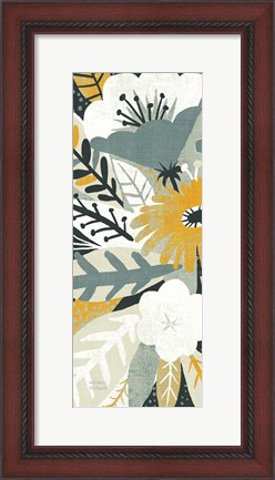 Framed Vintage Bouquet Yellow Panel I Print