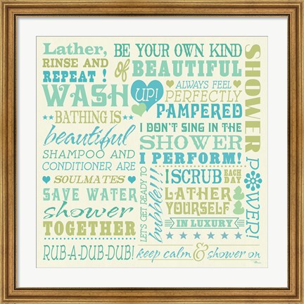 Framed Wash Up Words Print