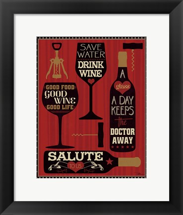 Framed Wine Words II Print