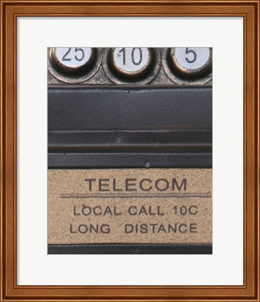 Framed Old Vintage Pay Phone I Print