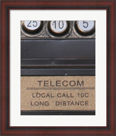Framed Old Vintage Pay Phone I Print
