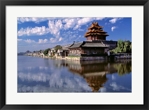 Framed China, Beijing, Tower and moat guard, Forbidden City Print