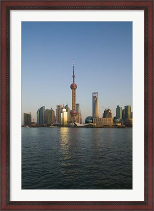Framed CHINA, Shanghai, Pudong city skyline Print