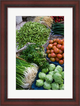 Framed Produce at Xizhou town market, Yunnan Province, China Print