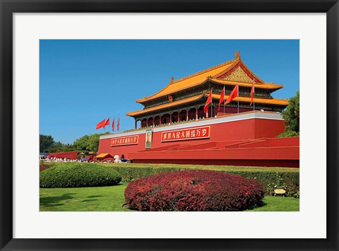 Framed Gate of Heavenly Peace Gardens, The Forbidden City, Beijing, China Print