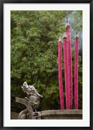 Framed Joss Sticks Burning at the Confucian Temple of Literature, Jianshui, Yunnan Province, China Print