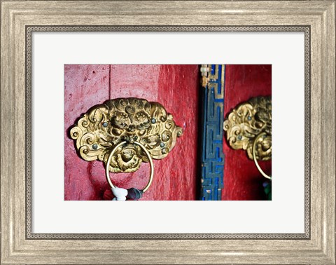 Framed Dragon Head Door Grip, Likir, Ladakh, India Print