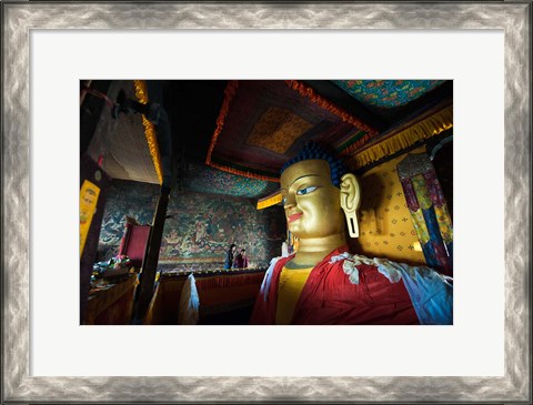 Framed Golden Buddha, Shey, Ladakh, India Print