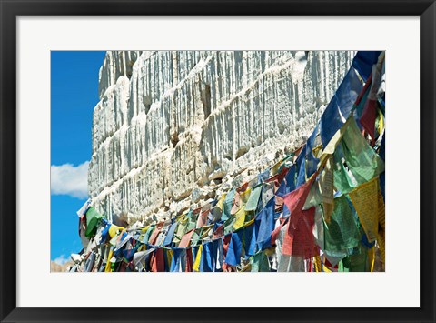 Framed Prayer Flags, Leh, Ladakh, India Print