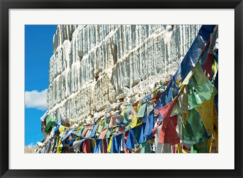 Framed Prayer Flags, Leh, Ladakh, India Print