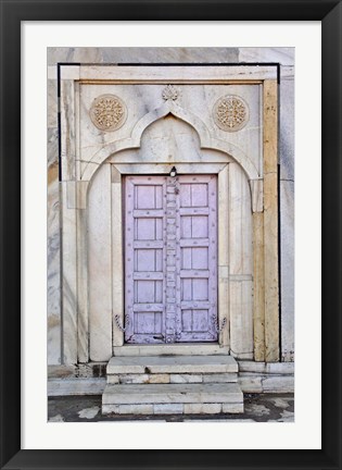 Framed Lavender colored door, Taj Mahal, Agra, India Print