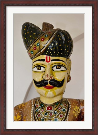 Framed Statue Head, Raj Palace Hotel, Jaipur, India Print