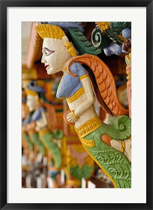 Framed Wood carving, Raj Palace Hotel, Jaipur, India Print