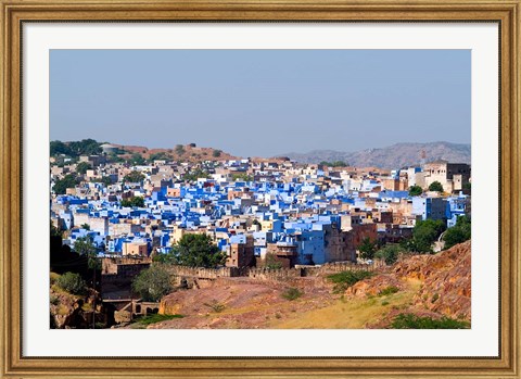 Framed Blue City of Jodhpur from Fort Mehrangarh, Rajasthan, India Print