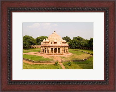 Framed Peaceful Park, Isa Khan Tomb Burial Sites, New Delhi, India Print