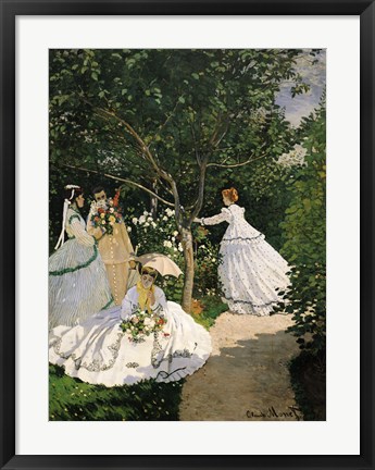Framed Women in the Garden, 1867 Print