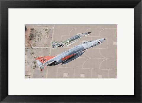 Framed Two QF-4E Phantom II drones break over Holloman Air Force Base, New Mexico Print
