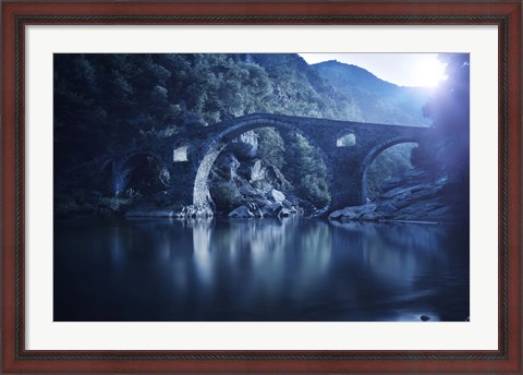 Framed Dyavolski most arch bridge in the Rhodope Mountains, Ardino, Bulgaria Print