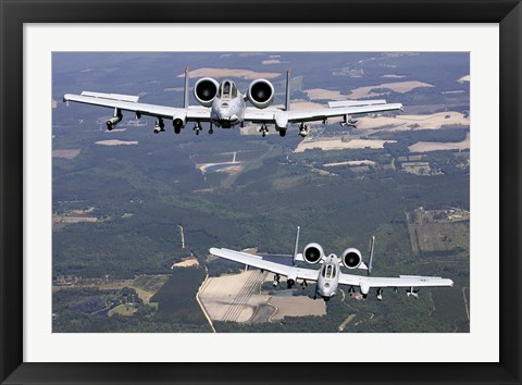 Framed Two A-10C Thunderbolt aircraft near Moody Air Force Base, Georgia Print
