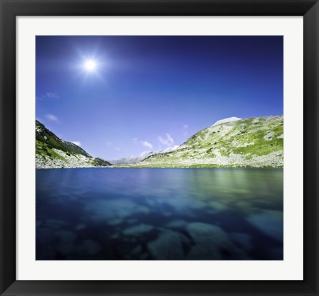 Framed Okoto Lake in the Pirin Mountains, Pirin National Park, Bulgaria Print