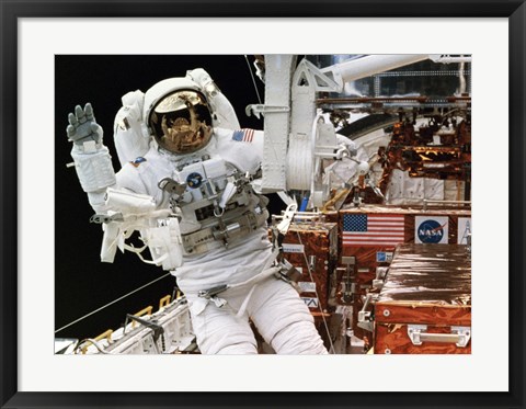 Framed Astronaut in a Space Shuttle Print