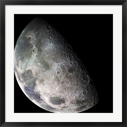 Framed Galileo spacecraft returned images of the Moon during its flight Print