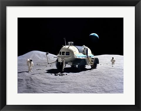 Framed Model of a baseline lunar surface roving vehicle Print