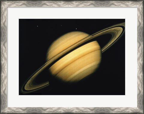 Framed Saturn&#39;s Icy Moons Print