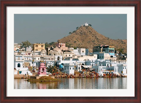 Framed Pushkar shore, Pushkar, India Print