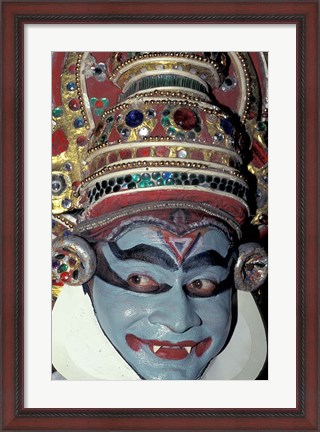Framed Kathakali Dancer Portrays Scenes from Hindu Epics, India Print