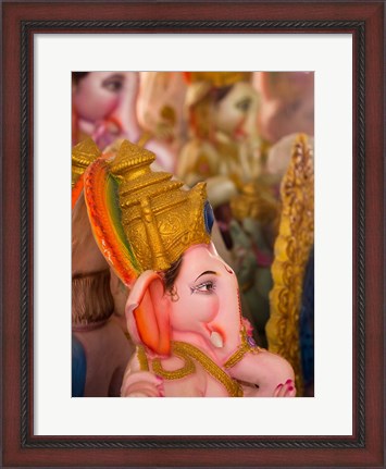 Framed Ganesha statue for the Ganesha Chaturthi festival, Bangalore, India Print