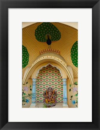 Framed Small shrine to Ganesh, Jaipur, Rajasthan, India. Print