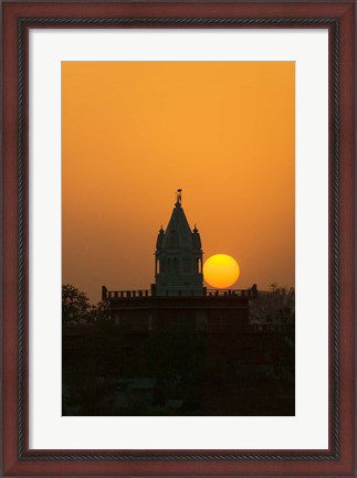 Framed Brahma Temple at sunset, Pushkar, Rajasthan, India Print