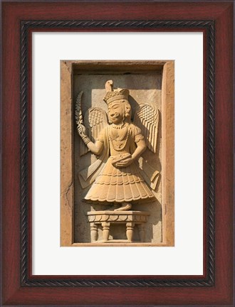 Framed Stone carving in Hotel Prithvi Vilas Palace, Jhalawar, Rajasthan, India Print