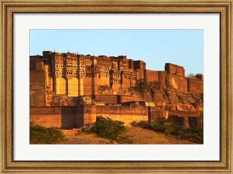 Framed Umaid Bhawan Palace at Sunset, Jodhpur, Rajasthan, India Print