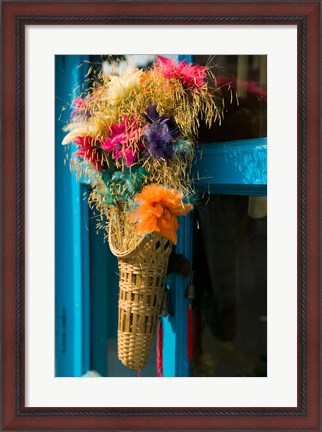 Framed Decorative Flowers in Shopping Village, Delhi, India Print
