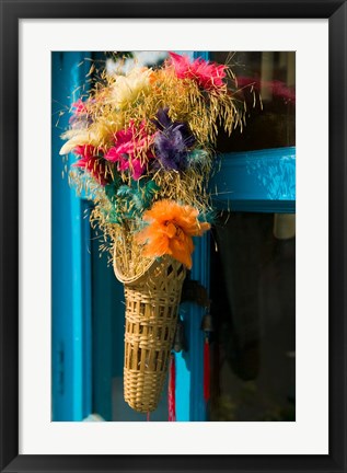 Framed Decorative Flowers in Shopping Village, Delhi, India Print