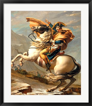 Framed Napoleon Crossing the Alps at the St Bernard Pass Print