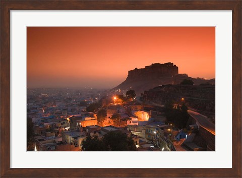 Framed Meherangarh Fort and Town, Rajasthan, India Print