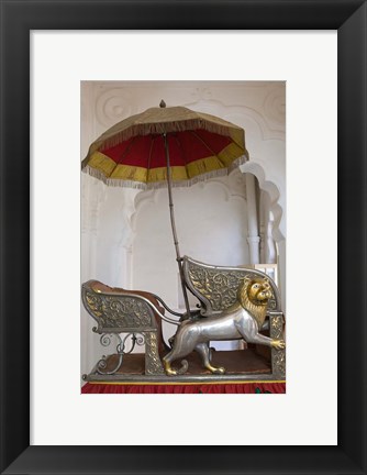 Framed Sedan Chair of the Maharajah, Rajasthan, India Print