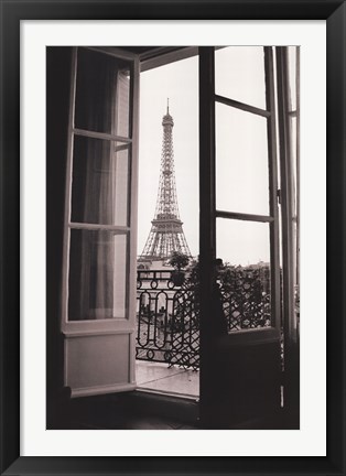 Framed Eiffel Tower through French Doors Print