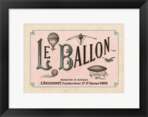 Framed Le Ballon, ca. 1883 Print