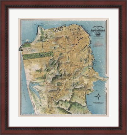 Framed Map of San Francisco, California, 1912 Print