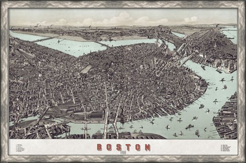 Framed Boston, Massachusetts, 1899 Print