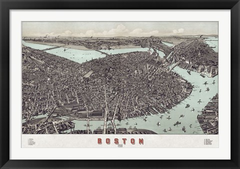 Framed Boston, Massachusetts, 1899 Print