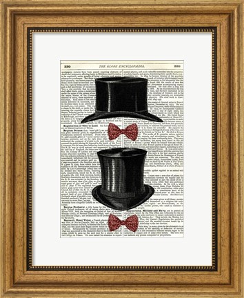 Framed Top Hat &amp; Bow Ties Print