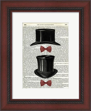 Framed Top Hat &amp; Bow Ties Print