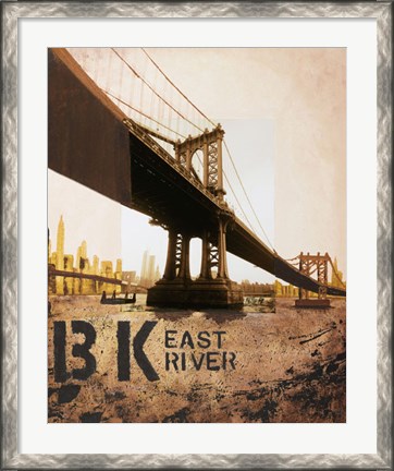 Framed East River &amp; Manhattan Bridge Print