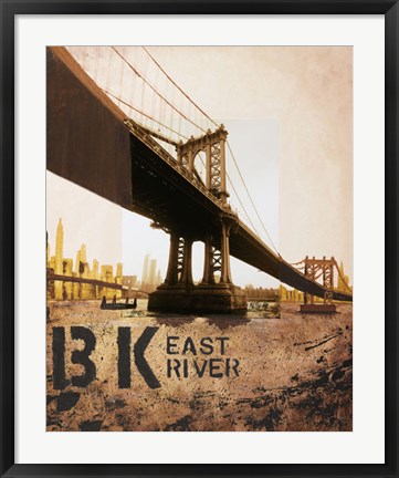 Framed East River &amp; Manhattan Bridge Print